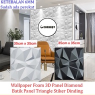 TT Wall Paper Sticker Foam 3D Batik Wallpaper Panel Diamond Triangle