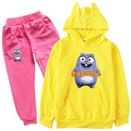 Grizzy Bear Girls Hooded Sweater Set Boys Jogger Hoodie Sweater + Jogger Pants 8717 Spring Fashion Kids Clothing Set
