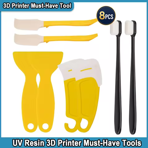 8pcs UV Resin 3D Printer Must-Have Tools, Scrapers, Silicone Spatulas,Brushes for Resin Transfer Cle