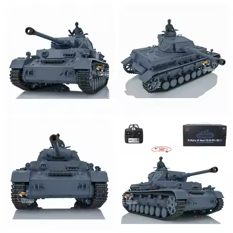 US Stock 2.4G Heng Long 1/16 Scale 7.0 RTR RC Tank Plastic German Radio Control Panzer IV F2 Model 3
