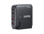 UNITEK - 100W 4位USB GaNIII 快充 2C2A| 附送垂直式桌面支架 | 氮化鎵 桌面充電座 辦公室同時快充 Macbook快充適用 | (黑) P1229ABK