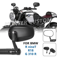 For BMW R18 R12 RnineT G310R F800R F900R Handlebar Side Rearview Mirror Retro Rear View Mirror Alumi