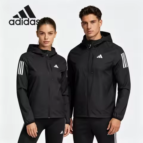 Adidas Woven Drawstring Hood Anorak Jacket Spring Multi Pocket Hiking Travel Light OuterwearIN1483 1