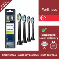 【Buy 3 Get 1 Free】 S-o-n-i-care W DiamondClean Standard Sonic Toothbrush Head Refills - Black 4 Pcs