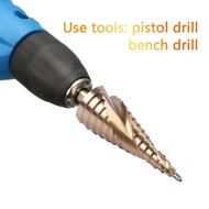 【】 1pc Hss 4-20mm Titanium Hex Shank Spiral Groove Step Drill Bit Hole Cutter Wood Cone Drilling Saw Power Drill Tool