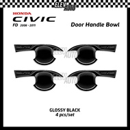 Honda Civic FD 2006-2011 Door Handle Bowl Cover Trim Carbon Chrome Black Bodykit Accessories