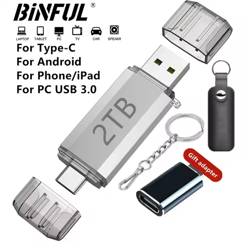 For iPhone USB Flash Drive USB 3.0 Type C Fast For IOS ipad 32GB 256GB Pendrive Samsung Huawei Andro
