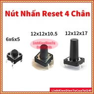 4-pin Push Button 12x12x10.5mm, 12x12x17mm, 6x6x5mm - Press Release, Reset, 2-pin push button