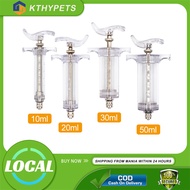 Fiber glass syringe 10/20/30/50ml Veterinary vaccine injection syringe for pig chicken sheep