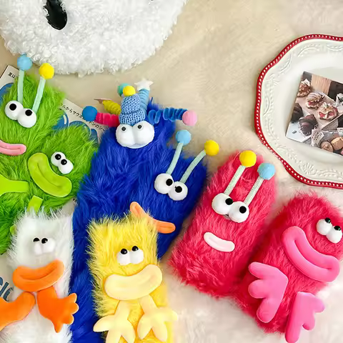 Warm Fluffy Socks Winter Women Funny Sock Monster Coral Soft Cozy Fleece Socks Warm Thick Happy Ugly