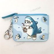Cute Mofusand Shark Cat with Drink Ezlink Card Pass Holder Coin Purse Key Ring