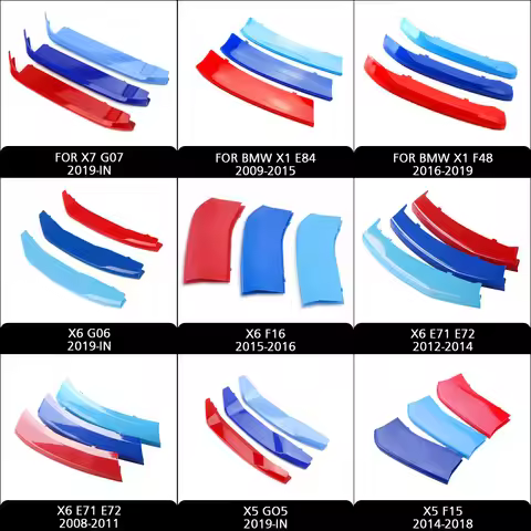 ABS Car Grille Sticker Strip Cover Trim Clip For BMW X1 E84 F48 X2 F39 X3 E83 F25 G01 X4 X5 E53 F70 