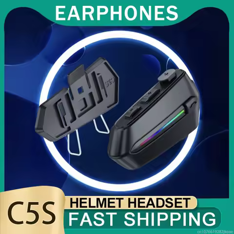 New C5S Helmet Headset Motorcycle Wireless Bluetooth 5.3 Stereo Headphones Moto Universal Handsfree 