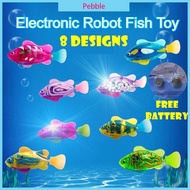 Swim Robot Fish Toy With Lights Kid Bath Toy Moving Fish Toy Shower Aquarium Simulation Fish Toy