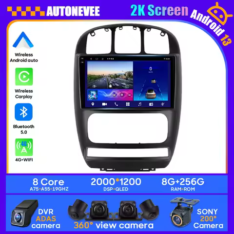 Android Auto For Dodge Caravan 4 For Chrysler Grand Voyager RS 2000 - 2012 Systems Monitor Video GPS