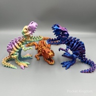 3D Printed T-Rex Dinosaur Skeleton Gear Ball Model Dinosaur 3D Poseable Gift Decor