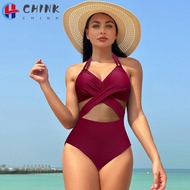 CHINK Swimwear, One-piece Padded Bra Woman Swimsuit, 2024 High Waist Elegant Sexy Bikini Set Woman Beach Wear