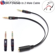 MYROE 3.5mm Jack 1 Female To 2 Male Earphone Microphone Splitter Light Universal Professional Audio Cable