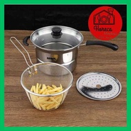 Multipurpose Frying Pan / Multifunctional Frying Pan Long handle for steaming, frying, boiling, 22cm