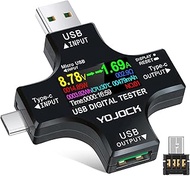YOJOCK USB C Tester Power Meter 2 in 1 Digital Multimeter 3.6-32V 0-5.1A Voltage and Current Tester,