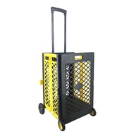 Folding Grid Cart Supermarket Trolley Household Influencer Storage Box Grocery Shopping Cart Swing A