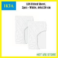 IKEA LEN Fitted Sheet / Cadar Katil Bayi, 2pcs - White, 60x120 cm