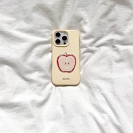 Sherry*ins Style Summer Milk Yellow 3D Sticker Apple Core Design Compatible with Apple 16ProMax iPho