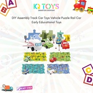 [IQ TOYS] DIY Assembly Track Car Toys Vehicle Puzzle Rail Car Early Educational Toys