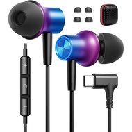 Fon Telinga Berwayar USB C untuk Apple/Android, 90 °   Palam Sudut dalam Kabel Earbud USBC Jenis C d