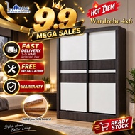[FREE Installation] Mesra 4x6Ft Sliding Anti Jump Wardrobe Storage Cabinet , Wardrobe 4x6 , Sliding 