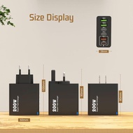 New 200W Multi-Port Charger 3USB 3PD 6-in-1 Fast Charging Adapter for Phones Laptops Tablets 5V 2.4A