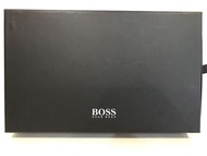 全新! Hugo Boss 黑色短皮夾+名片夾禮盒