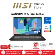 MSI Modern 14 C13M-667SG Laptop / Black / i7-1355U / Intel Iris Xe Graphics / 14" FHD / 2Y