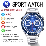 AMOLED Silicone/Steel Band Waterproof Smartwatch For Android IOS Smart Watch with NFC GPS Tracker Heart rate &amp; Call