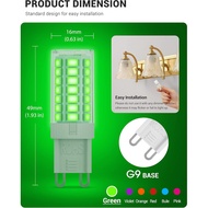 G9 LED Bulbs Green Light,JandCase Green Light Bulbs 5W 40W Halogen Equivalent,LED Green Lights G9 Ba