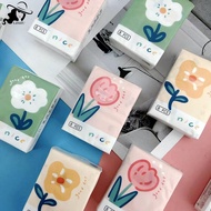 LISHU 9 Pas Cute Cartoon Flower Handkerchief Paper Portable Small Virgin Wood Pulp Napkin House Faci