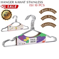 GANTUNGAN *RS* Stainless Wire Clothes HANGER 1 PACK Of 10pcs/wire Clothes HANGER/Adult Clothes HANGER/STAINLESS Clothes HANGER/Clothes HANGER/Wire Clothes HANGER