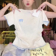 AXJ Pure Cotton Embroidered Short Sleeve Summer T-shirt - Slim Fit Design 5DQ4