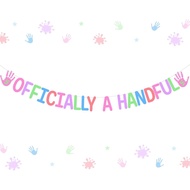 Hi Five Birthday Party Decoration Banner, Officially a Handful 5th Birthday Decoration, Pastel, Card