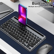 Wireless Keyboard 78 Keys Voiceless Bluetooth Keyboard with Phone Holder Tablet Stand Wireless Keybo
