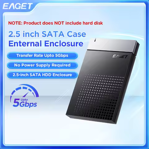 Eaget HDD Case 2.5" External Hard Drive Box 5Gbps SATA to USB C 3.2 Gen 1 HD External HDD Enclosure 