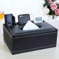 1pc PU Material Multi Functional Tissue Box, Paper Drawer Can Be Placed In The Living Room, Coffee T