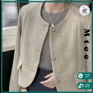 Jacket tweed Mtee women's short round neck - Korean style office jacket - AK 74