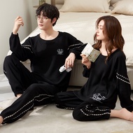 High-quality pajamas) new spring and autumn couple pajamas autumn winter men womens loungewear long-