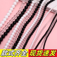 Crystal Glass Beads Black Beads Glass Beads Handmade Bracelet Necklace Jewelry Handmade diy Glass Lo