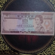 Uang Fiji 1 dollar 1980 vf