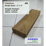 Chengal Timber (Rough, S4S, E4E, E2E) - 2" x 4" x 4ft - ( Kayu Cengal )