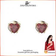 ♈Swarovski♈ Womens fashion earrings. Gold-plated heart-shaped earrings red Stilla crystal. Valentine
