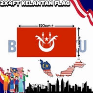【Benderaku】Kelantan Flag  2x4ft 60x120cm kelantan Bendera / Negeri Bendera / State Flag / Jalur Gemi