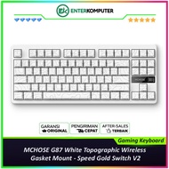 MCHOSE G87 White Topographic Wireless Gasket Mount Mechanical Keyboard - Speed Gold Switch V2